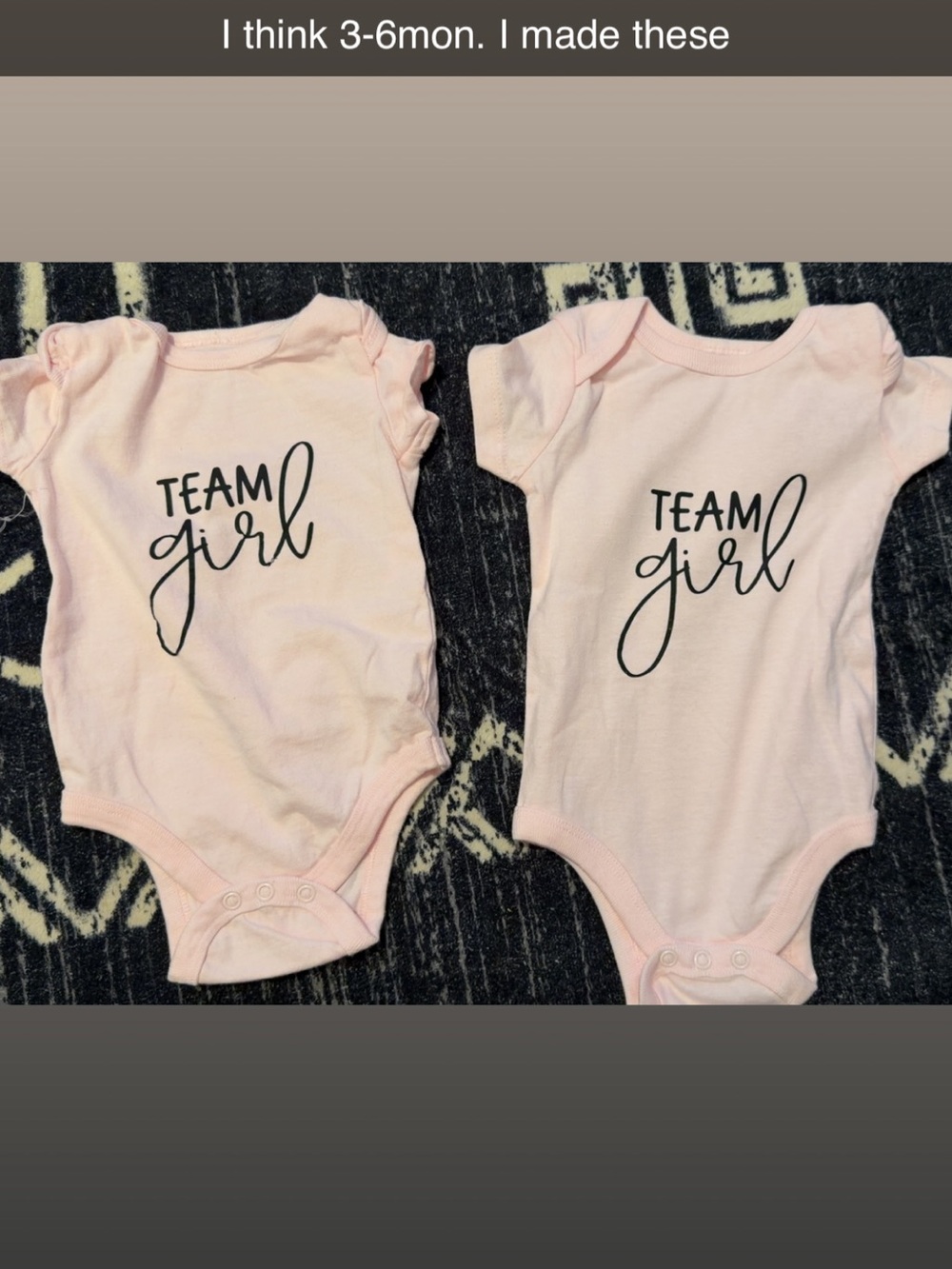 Pink "Team Girl" Baby One-Piece Bodysuit